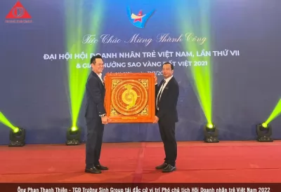 DOANH NHÂN PHAN THANH THIÊN VINH DỰ NHẬN BẰNG KHEN CỦA THỦ TƯỚNG CHÍNH PHỦ ĐỒNG THỜI TÁI ĐẮC CỬ PHÓ CHỦ TỊCH HỘI DOANH NHÂN TRẺ VIỆT NAM LẦN THỨ VII - NHIỆM KỲ 2022-2025.